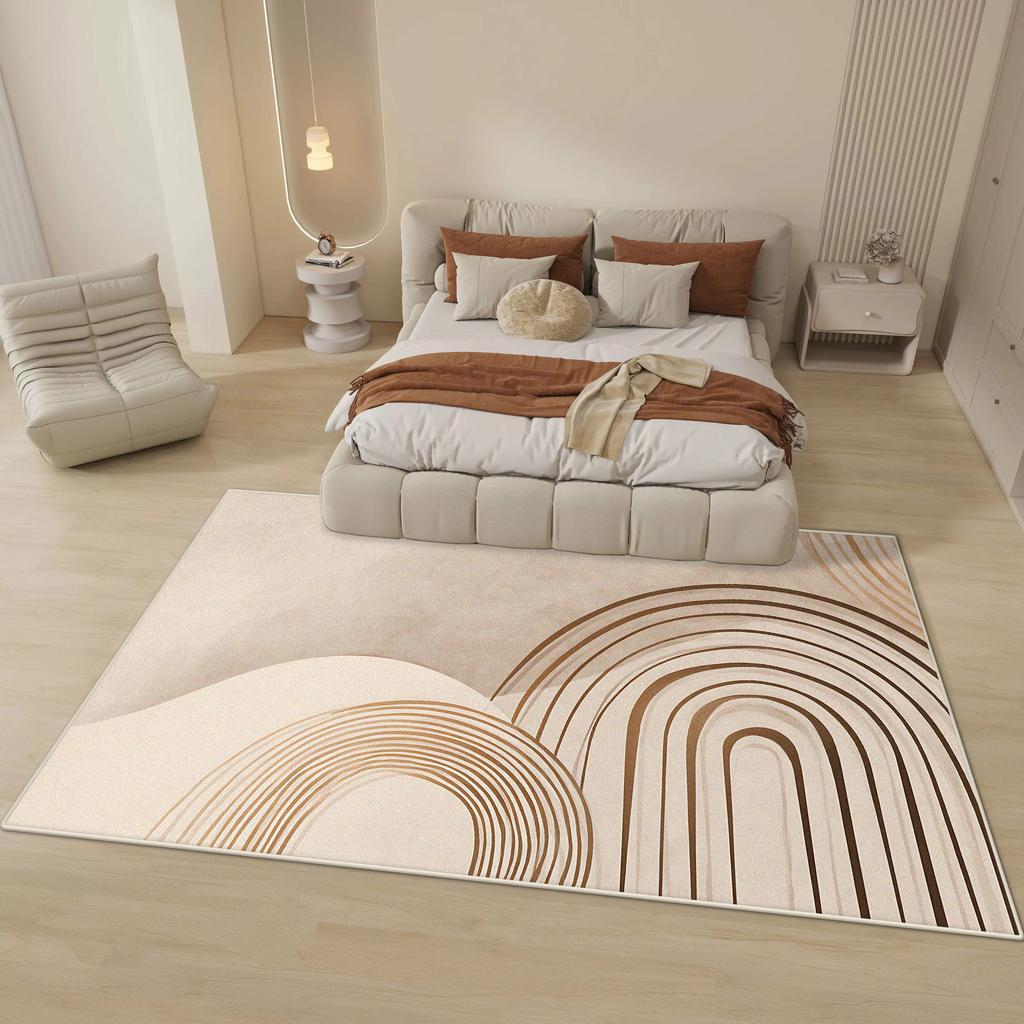 Moderní abstraktní koberec pro ložnici, k posteli, domácí dekorace, do obývacího pokoje, velké koberce, do obývacího pokoje, chlupatý, měkký, protiskluzová podložka pod nohy