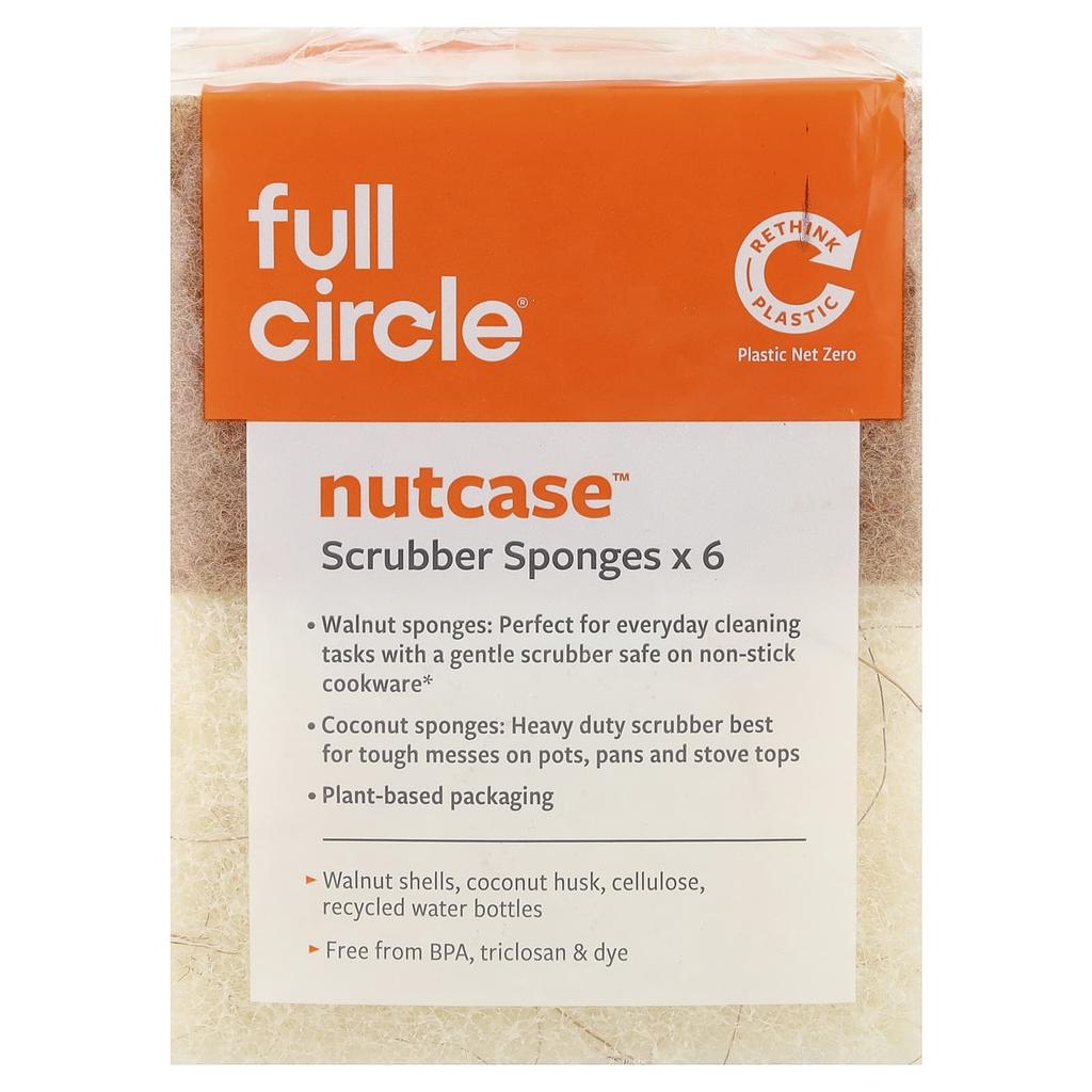 Full Circle, NutCase™, Washing Sponges, 6 Count
