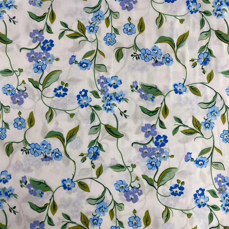 Floral Design 100% Cotton Poplin Printed Fabric for Lady s Dresses