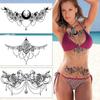 6 Sheets Black Underboob Tattoo For Women, Flower Moon Bowknot Rose Designs Temporary Tattoo Stickers On Chest Waist