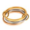 Multiple Layers Strand Loop Indext Finger Zircon Rings for Women Stainless Steel Gold Plated Ring
