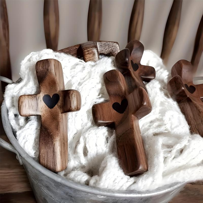 Handheld Olijfhout Krampende Kruis Van Elegante Houten Kruis Decor - Veelzijdig Spiritueel Symbool voor Huis & Kantoor, Perfect Cadeau