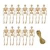 10 Pcs Mini Skeleton Figurine Decoration 6" Posable Human Bone Statue Plastic Skull Prop for Halloween Home Haunted House Party Favors