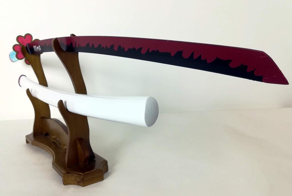Wooden replica Nichirin sword by Mitsuri Kanroji, demon slayer, cosplay, interior decoration, Japanese sword, katana, weapon, S335