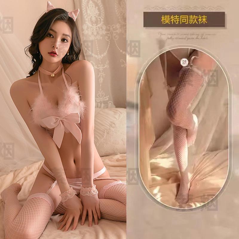Sex Underwear Uniform Seduction Hot Three-point Feather Pussy Girl Sex Uniform Pure Lust Pussy Play