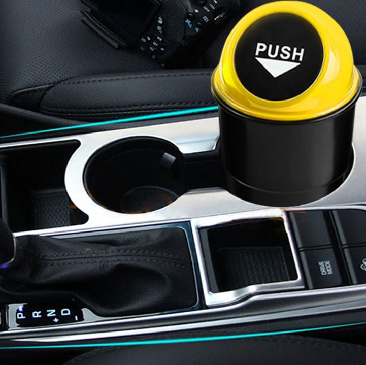 Stylish Car Trash Bin with Lid - Compact Door Storage