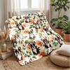 Bulldog Floral Pattern Blanket Personalized Name Flannel Blanket Soft Cozy Plush Throw for Sofa Bed Lightweight Home Decor
