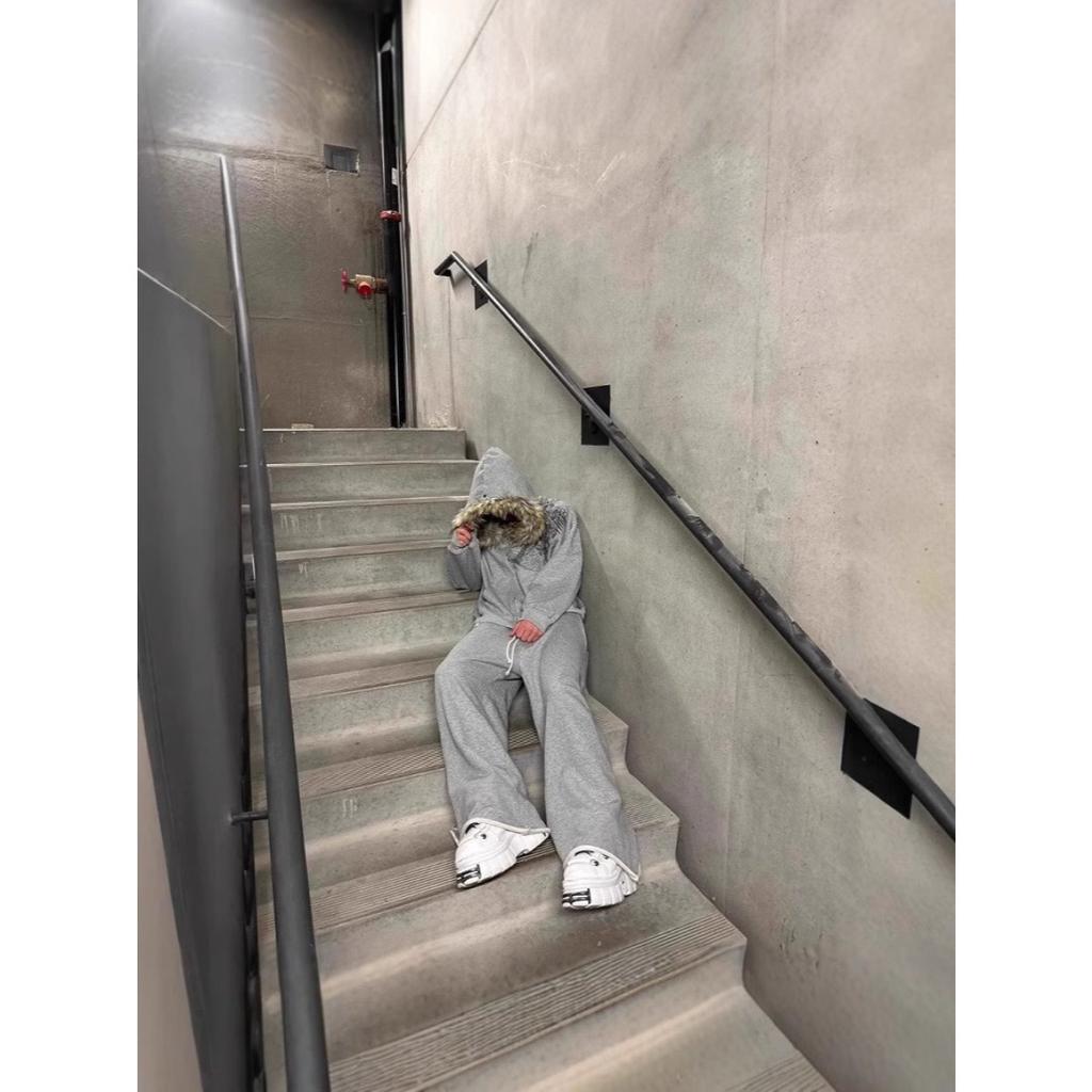 BeatStreet Autumn/Winter Y2k Women Aesthetic Harajuku Faux Fur Collar Hoodies Clothes Graphic Hip Hop Punk Gothic Zip Up Hoodies