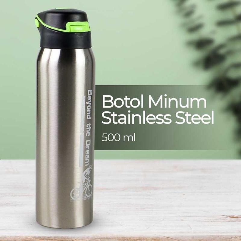500Ml Bicycle Water Bottle Vacuum Stainless Steel Cycling Water Bottle Double Walled Simple Thermo Mug Insulated With Straw