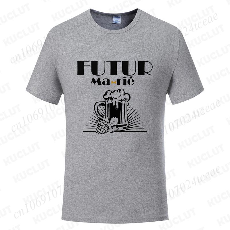 Fashion Single Farewell Tops French Boyfriend Bachelor Party T-shirts Evg Future Team Groom Man Shirt Wedding Father's Day Tees