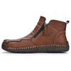 Men's Leather Boots Zipper High Top Casual Shoes