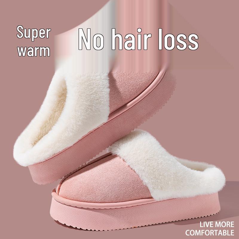 Женские уличные зимние тапочки на флисовой подкладке - Толстые теплые пушистые с каблуком US 8-9 EU 40-41 1248₽