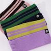 Kids Knitted Headband Wide Edge Elastic Ear Protection Warm Striped Contrast Design Ponytail Opening Headband
