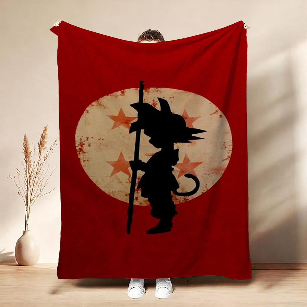 Goku'S Evolution Theme Anime Flannel Blanket Thick Warm Fleece Blanket For Bedroom Sofa Nap Home Party Decor New Year Gift