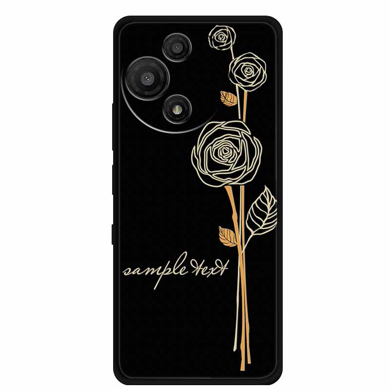 For TCL 60 SE Nxtpaper Case 3D Emboss Relief Flowers Black TPU Silicone Soft Back Cover Cases For TCL 60R Case 6.7" Fundas Bag