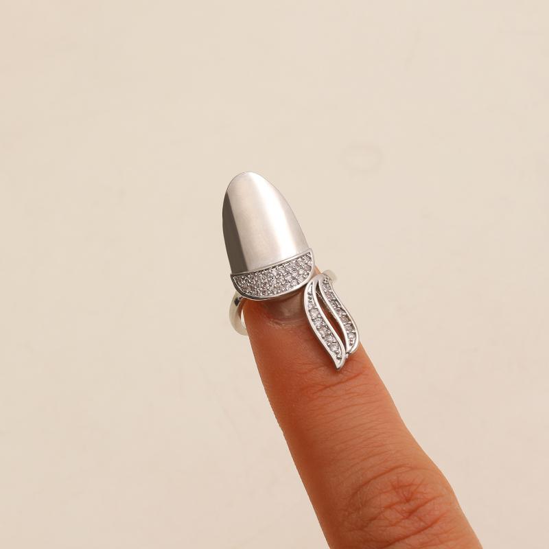 * New Sale 1/3Pcs Zircon Nail Cover Ring Creativity Metal Detachable Nail Ring Elegant Simple Hand Jewelry Accessories Gifts