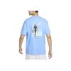 Nike Sportbekleidung Logo-Print Charakter-Muster Gerippter Rundhalsausschnitt Kurzarm T-Shirt Herren Oberteile Himmelblau FN7224-412