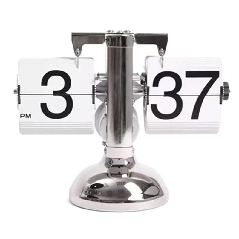 European Style Living Room Desktop Clock Crafts A Flipping Clock With Page Turning Automatically For Modern Home Decoration