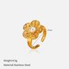 Chenhe's new titanium steel open imitation pearl ring, European and American style smooth surface ball special-shaped personalized plated 18K gold 