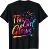 This Girl Glows For 80s And 90s Kids Women Colorful Quote T-Shirt