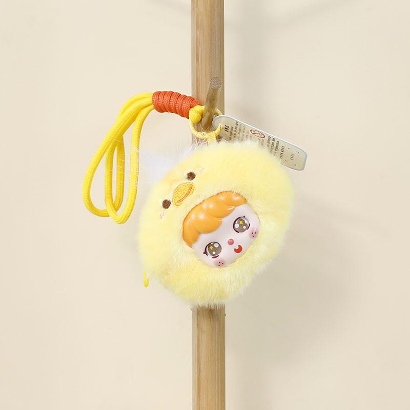 Plush Cartoon Face Keychain With Soft Pp Cotton Filling For Kids And Teens