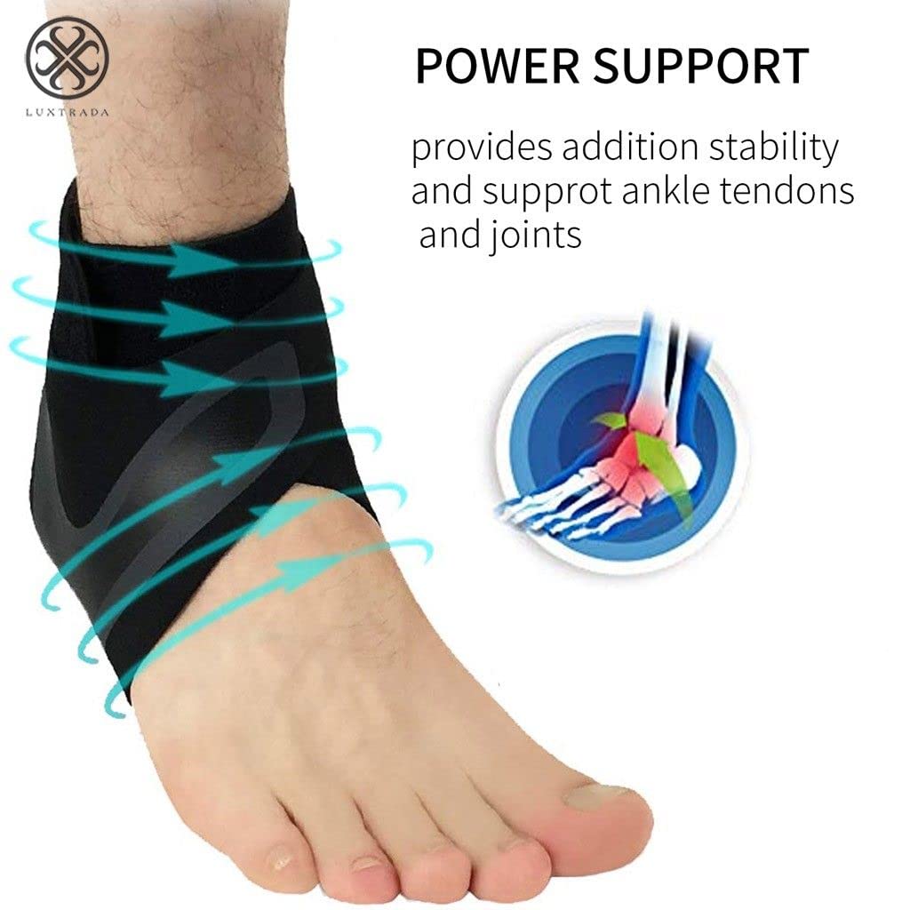 Leeonz Unisex Ankle Brace Protection Fitness Gym Running Sports Support Brace Foot Elastic Bandage, Ankle Brace Support Compression Sleeve Planta