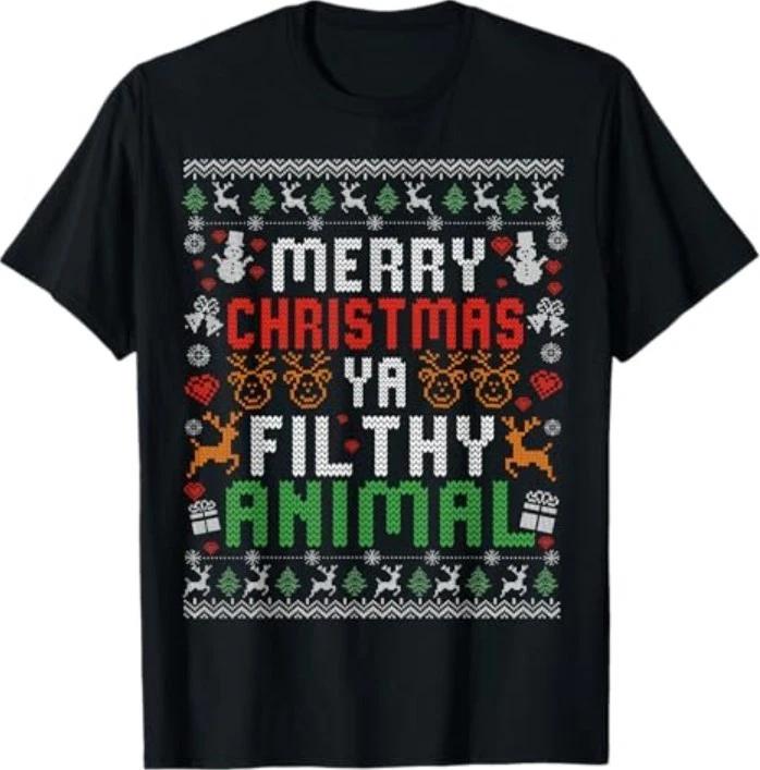 Merry Christmas Animal Filthy Ya Xmas Pajama Shirt Men Women T-Shirt 4XL