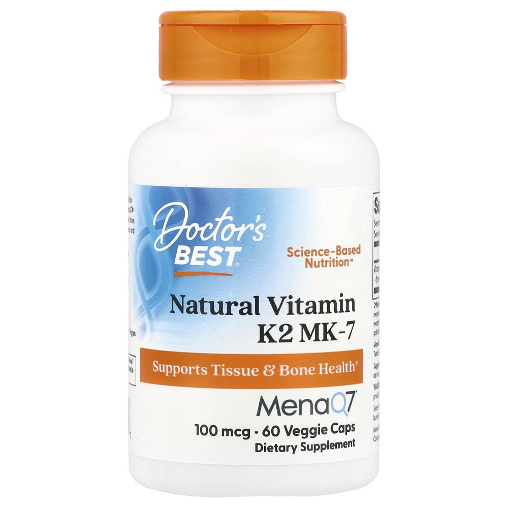 

Doctors Best Vitamin K2 MK7 MenaQ7 100mcg, 60 Veggie Capsules 60 pcs - 1 ea