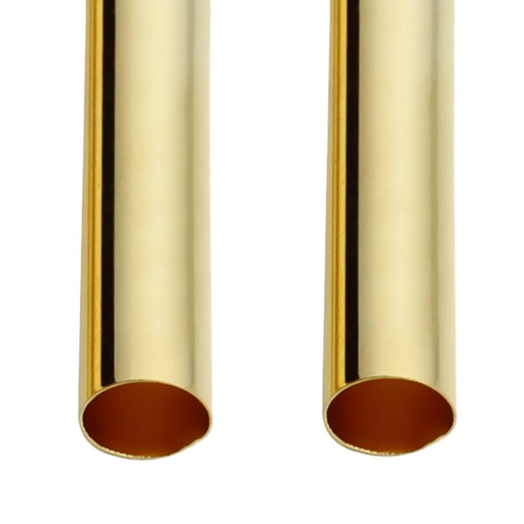 100 ks měděné rovné hladké dlouhé trubkové korálky 30 mm, 4 mm zlaté