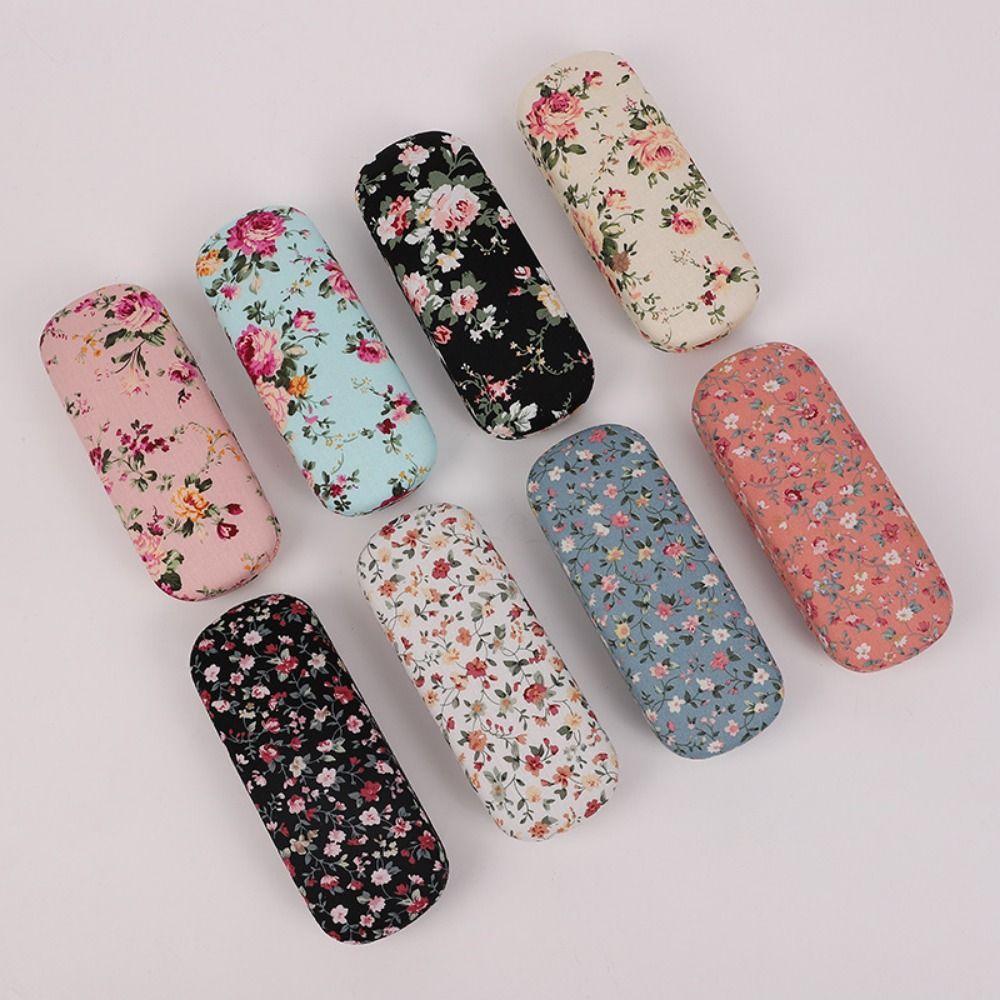 Cloth Retro Floral Glasses Case Hard Shell Reading Glasses Box Eyewear Accessories