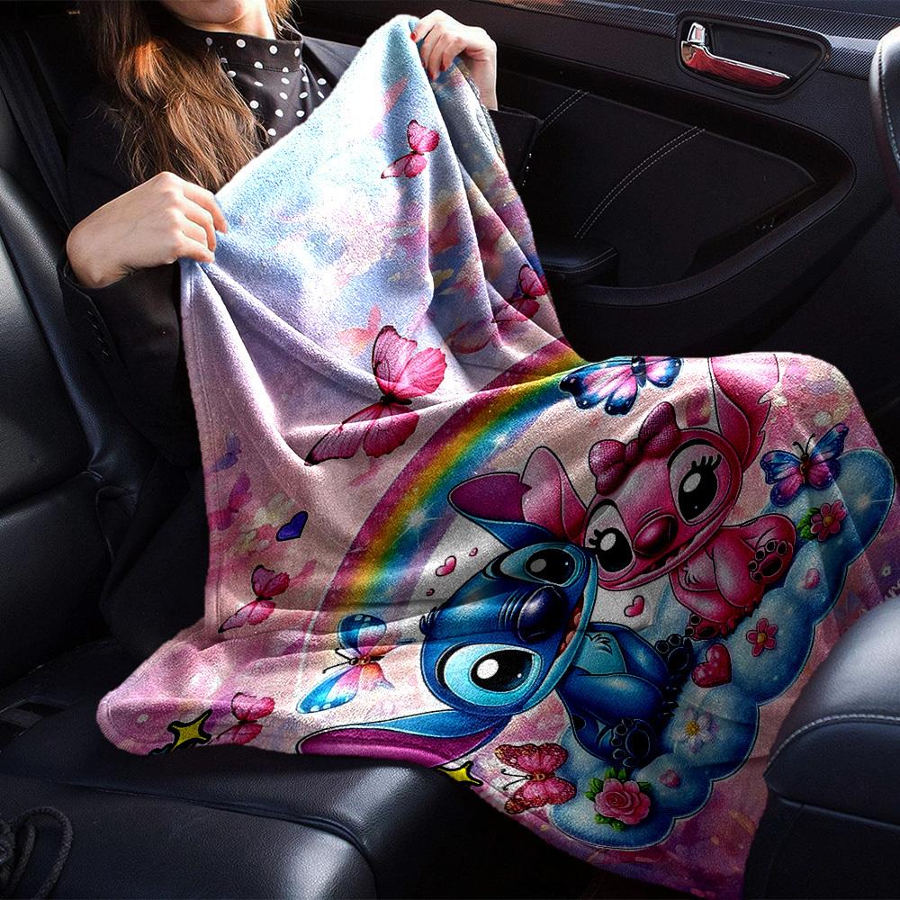 1 pezzo Coperta Stitch Farfalla Leggera Flanella Coperta da Divano Letto Viaggio Campeggio Soggiorno Ufficio Divano Sedia