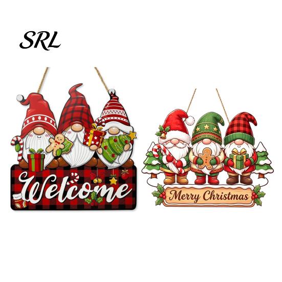 Cute Dwarf Seasonal Ornament Christmas Gnome Wooden Hanging Pendant, Cartoon Ornament, Merry Party Decor Door Sign for Home Shop Holiday Decoration