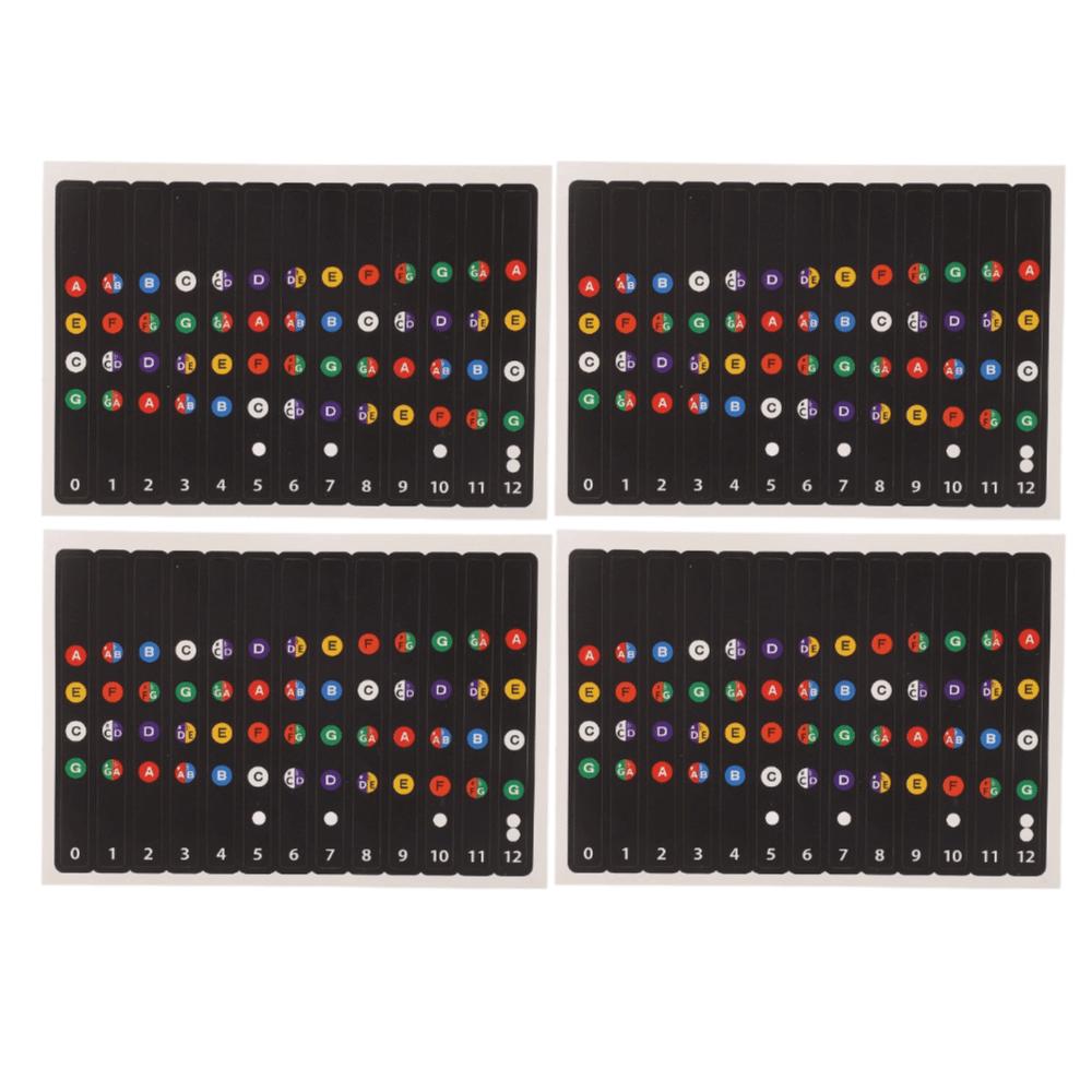 4PCS PVC Material Ukulele Chord Stickers Musical Instrument Accessories  Ukulele Instrument Learning