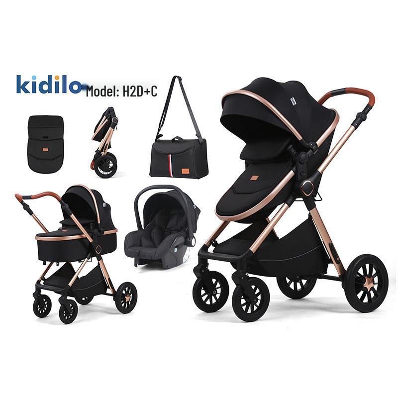 Kidilo Multifunctional High View Baby Stroller with Reclining Bassinet