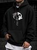 unisex Hoodie, Japanese Culture Festival, Yin Yang Koi Fish Graphic with Kanji Text, Pullover Sweatshirt, Streetwear Urban Style, Autumn Winter Casual