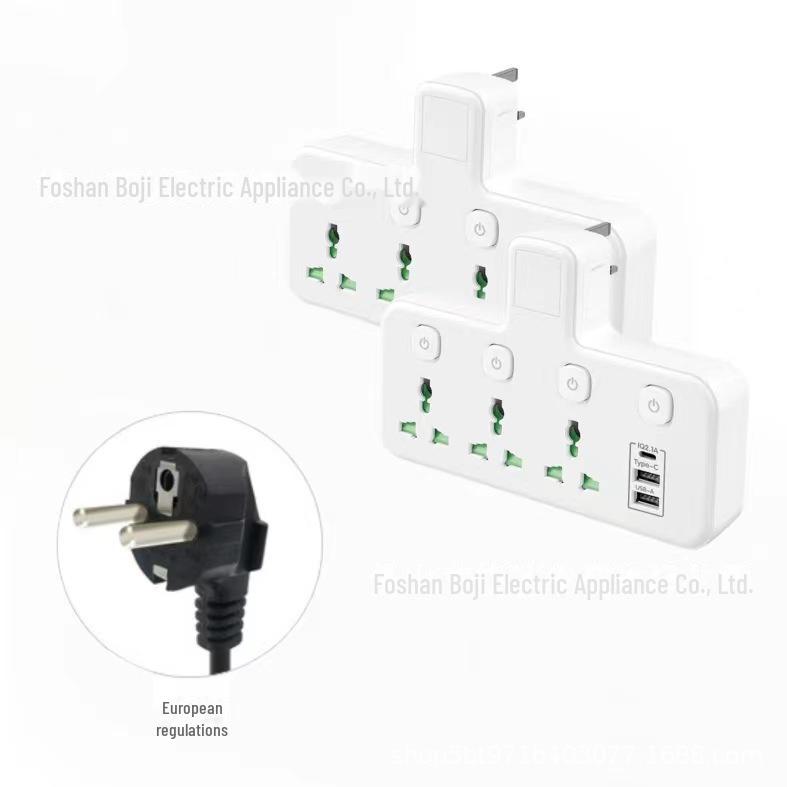 "Multifunctional USB Power Socket: UK, EU, US Standards, 220V"