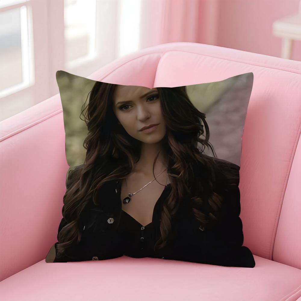 KKatherine Pierce Hit TV Drama Cushion Cover Pillowcase Short Plush Invisible zipper Room Sofa Cushion Cover