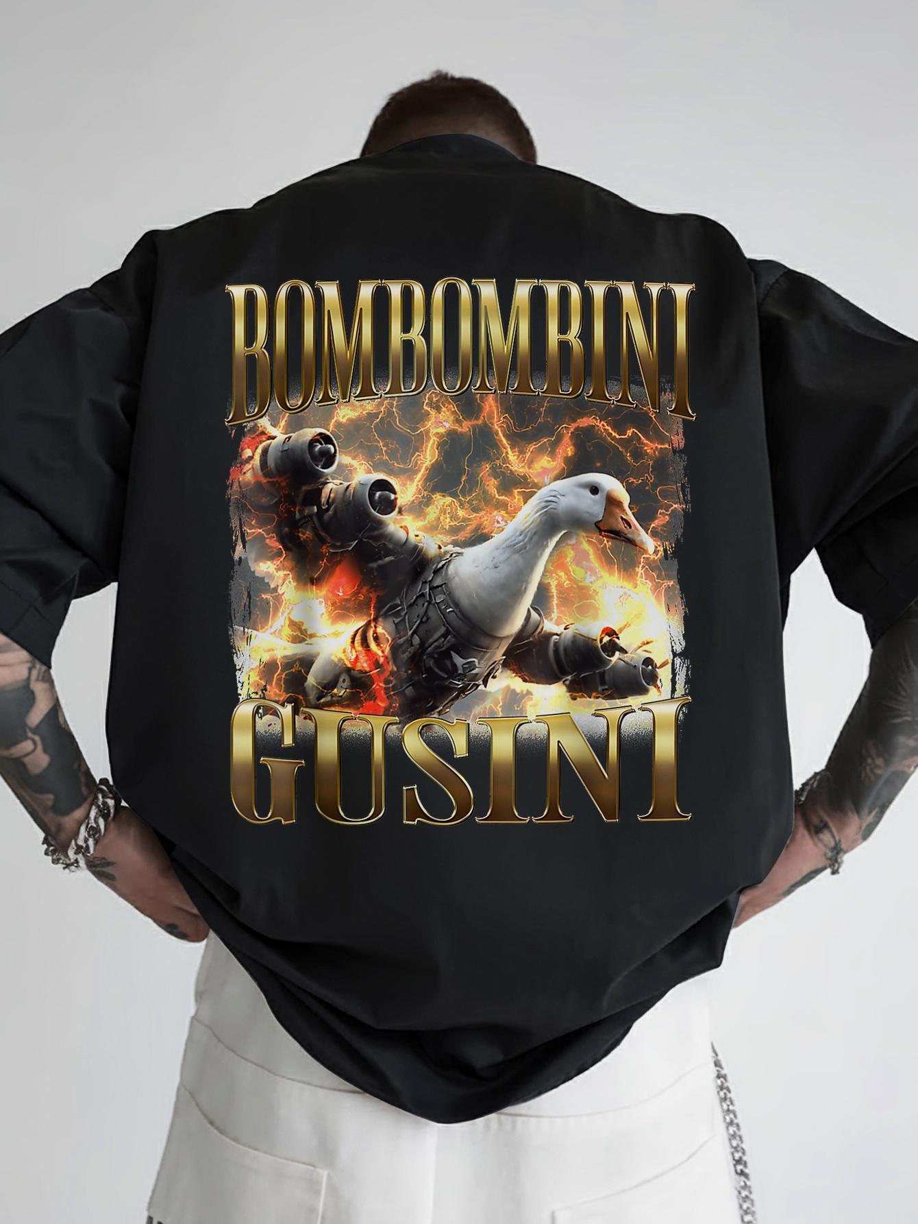 

Bombini Graphic T-shirt - Casual Summer Tee with Fiery Robot Design XL