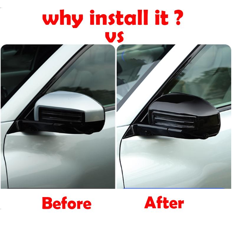 For BYD Equation Leopard 3/Titanium 3/Super 3 2025 2026 ABS Black Side Reverse Mirror Rain Shield Frame Rear View Mirror Cover