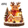 Rustic Christmas Wood Crafts Wooden Tabletop Ornament 2D Flat Santa Claus/Elk/Angel/Gingerbread Table Sign Angel Festive Figurines Holiday
