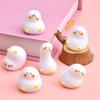6Pcs Cute Mini White Duck Resin Figurines With Adorable Funny Expressions Perfect For Home Desk Decor And Diy Craft Gifts