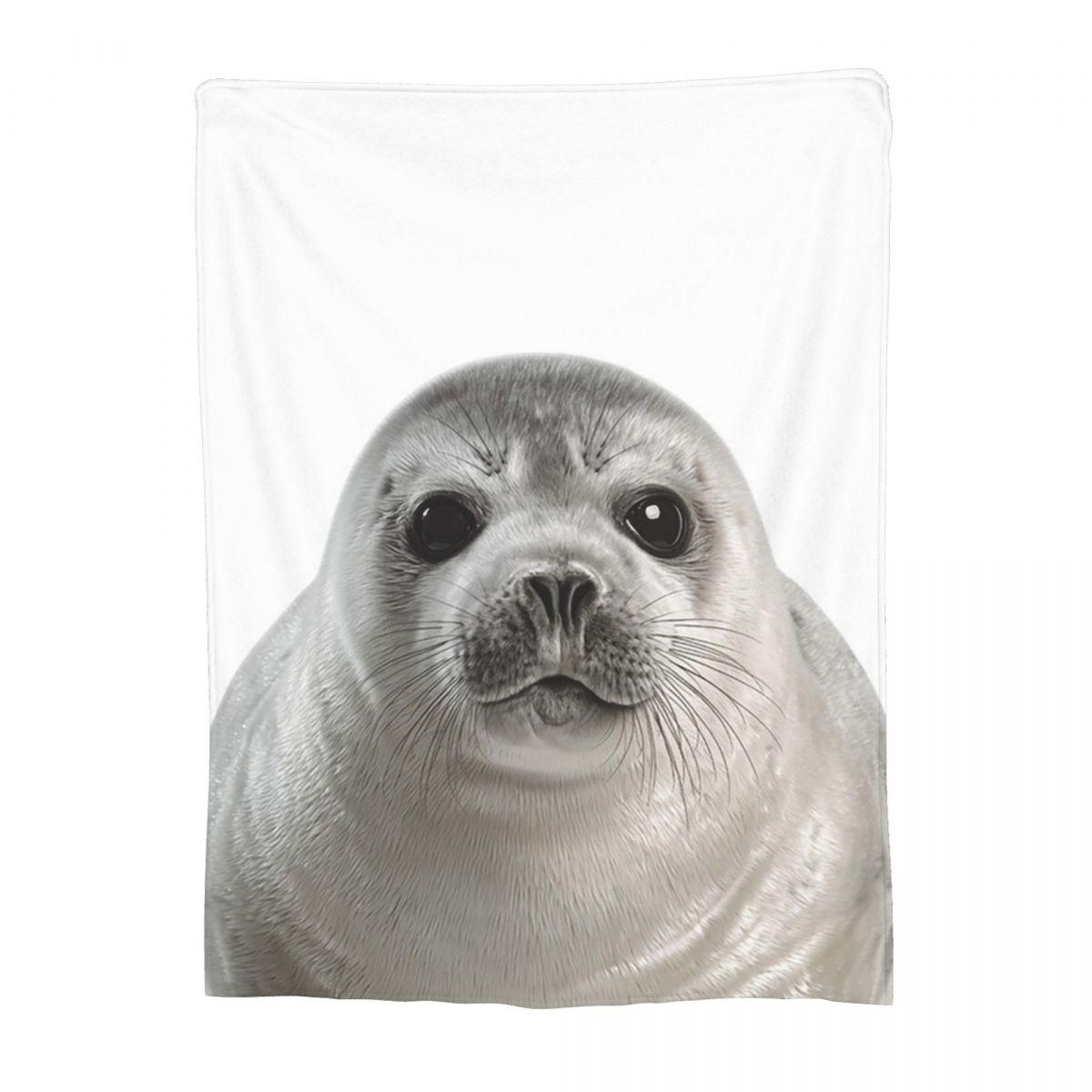 

Adorable Baby Seal Blankets Flannel Sofa Throw Blanket Super Soft for Home Bedroom Office Throws Bedspread Quilt 30x40in