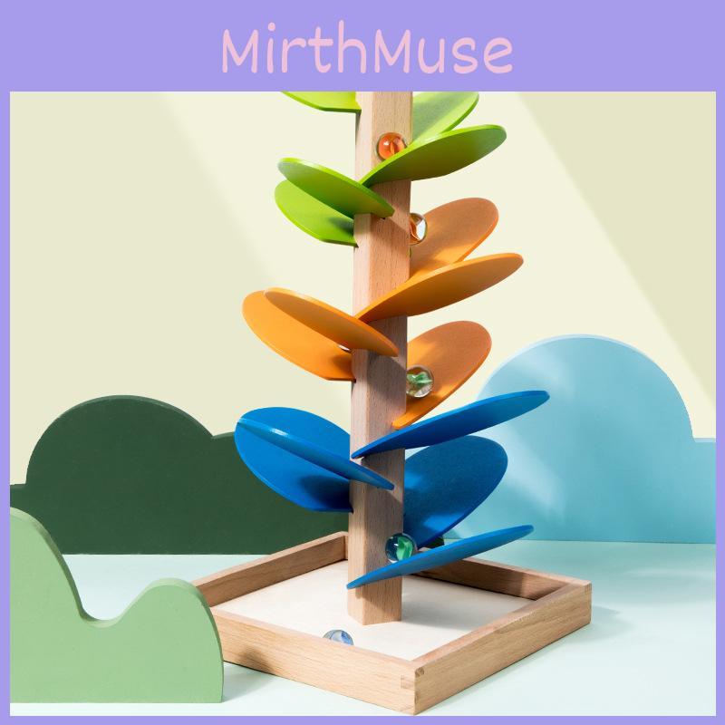 Kid Puzzle Spelling And Inserting Rainbow Tree Wooden Disassembly Track Ball Toy