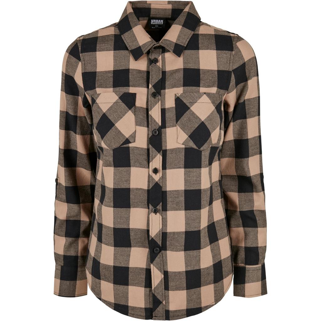 Urban Classics Womens/Ladies Checked Flannel Turned Up Cuff Shirt