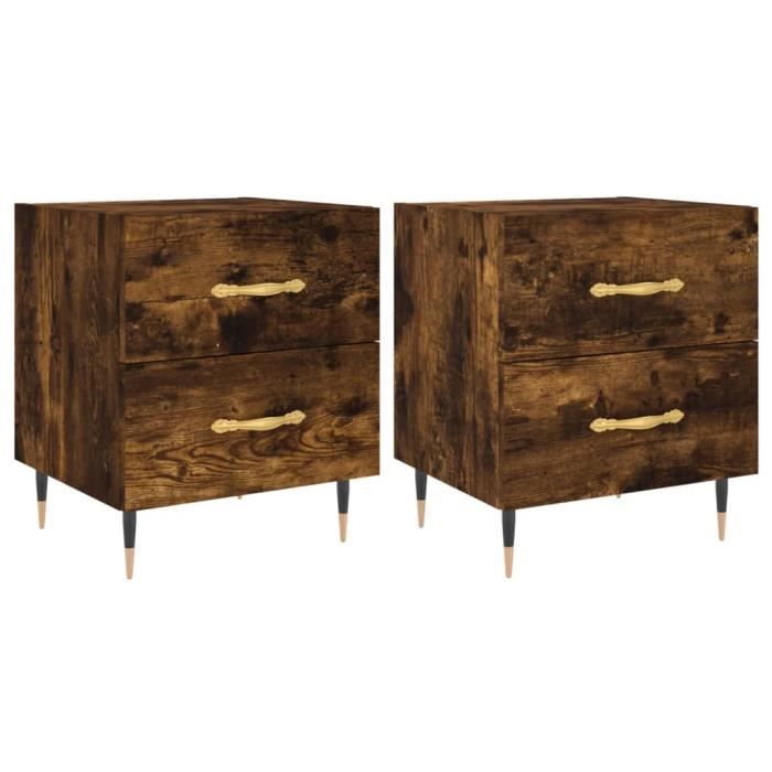 VidaXL Bedside Tables 2pcs Smoked Oak 40x35x47.5cm Engineered Wood 827271