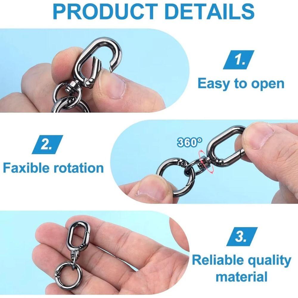10Pcs 10 pcs Metal Snap Hooks Swivel Clasp Spring Snap Hooks Carabiner Key Ring Hook  Lanyard