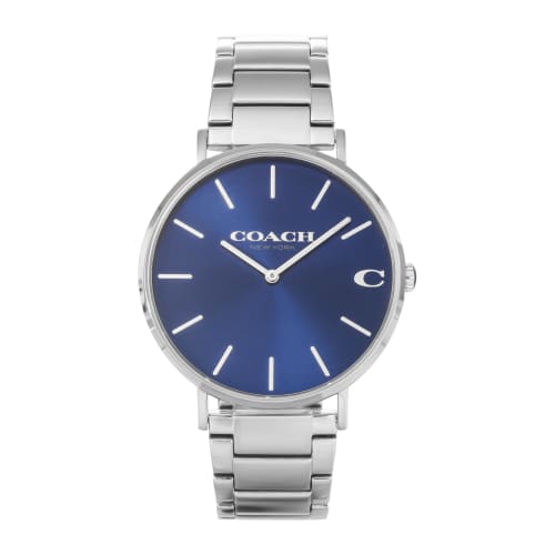 Coach Charles Navy Dial Stainless Steel Quartz 41mm Watch 14602429 Men's Silver
