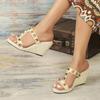 Fashion 12cm Sexy Braided Hemp Rope Wedge Sandals Women's High Heel Slippers - Summer Beach Platform Design