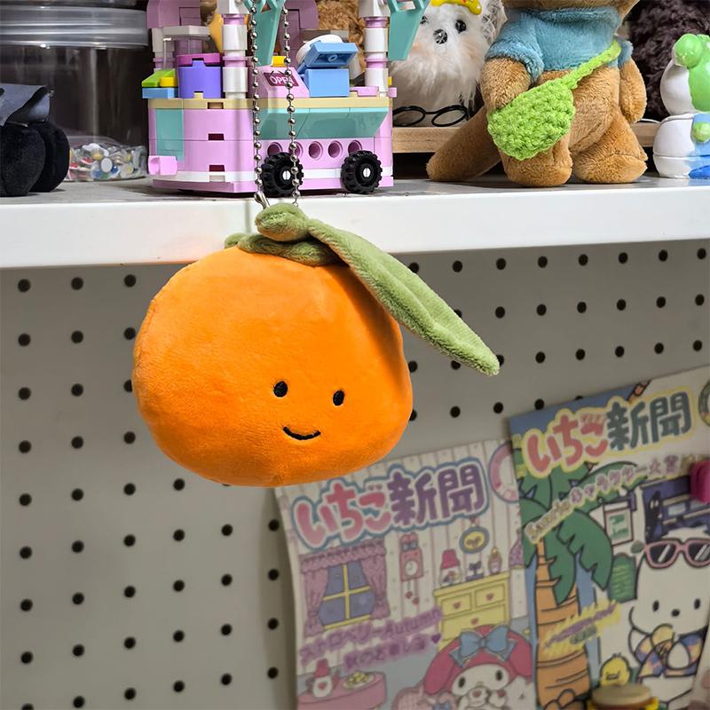 Bean Eye Citrus Plush Pendant Women Cute Simulation Fruits Series Plush Doll Pendants Key Soft Plushies Backpack Keychain