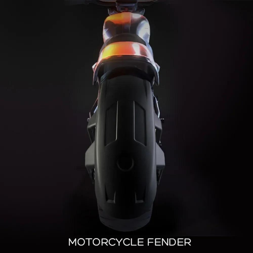 Univerzální černý plastový motocyklový zadní blatník proti stříkající vodě Kryt zadního kola Blatník s držákem